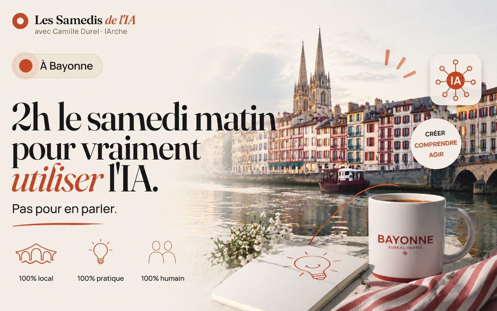 Les Samedis de l'IA — 2h le samedi matin pour vraiment utiliser l'IA. Pas pour en parler. À Bayonne.